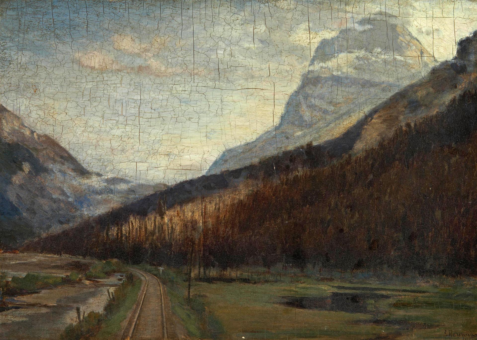 John A. Hammond (1843-1939) - Railway through the Fraser River Valley