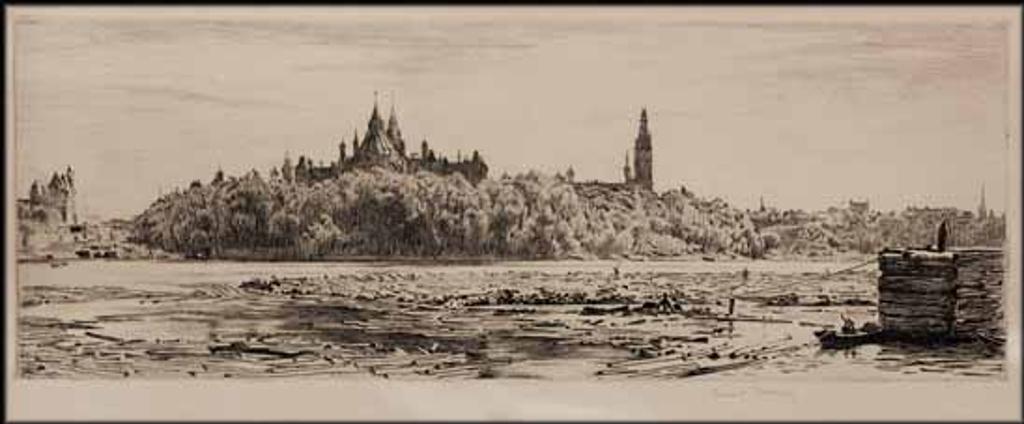 Ernest George Fosbery (1874-1960) - Parliament Buildings from the Ottawa River