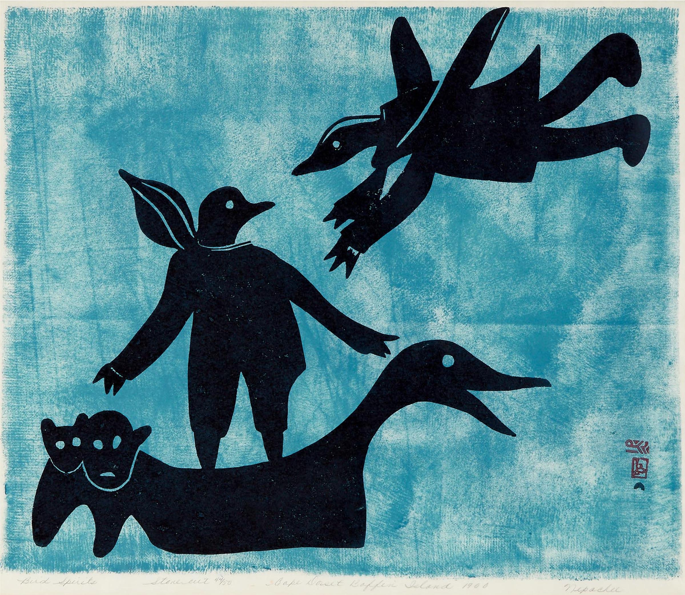 Napatchie Pootoogook (1938-2002) - Bird Spirits, 1960