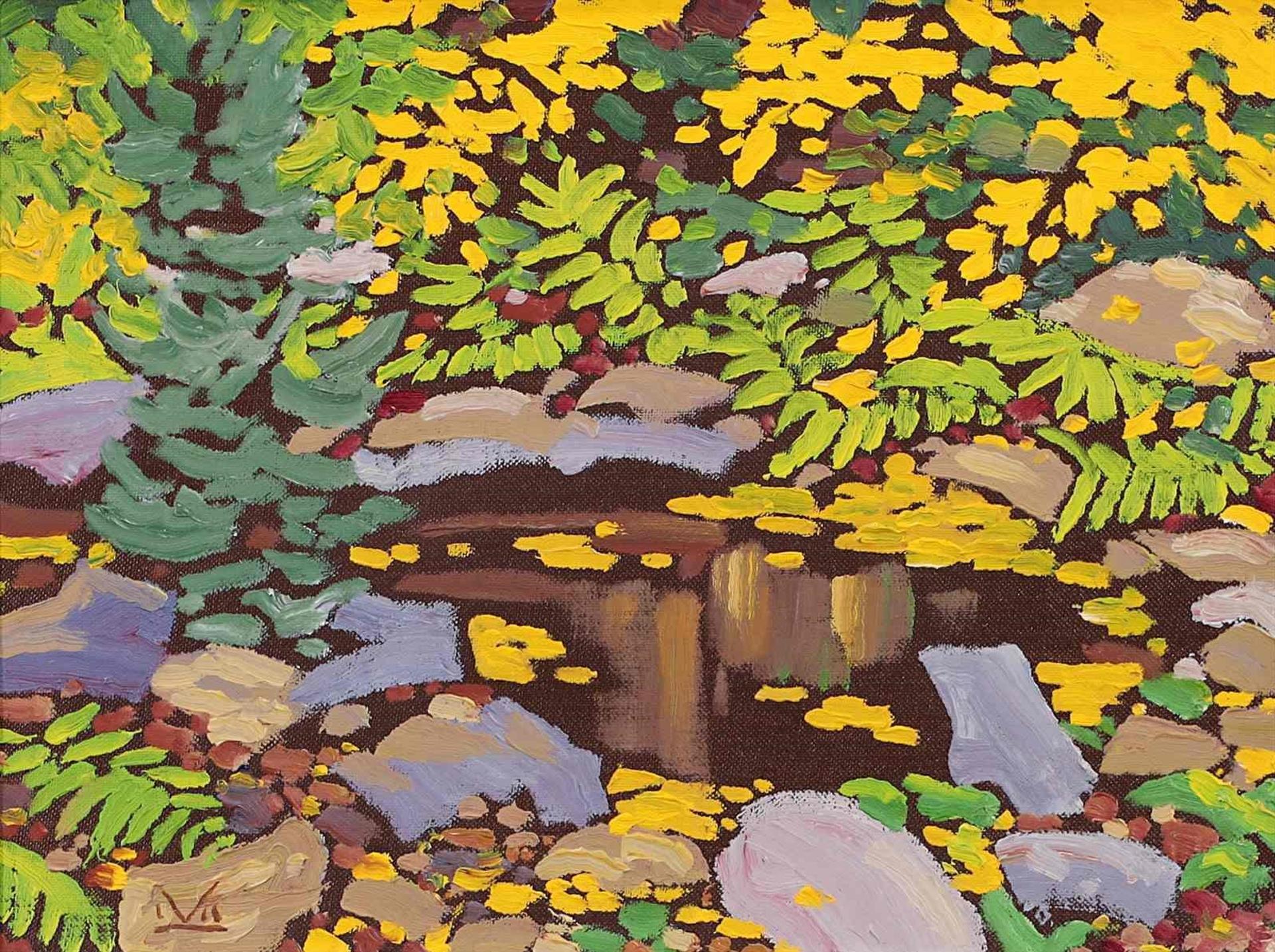 Illingworth Holey (Buck) Kerr (1905-1989) - My Garden Pool, Autumn; 1985