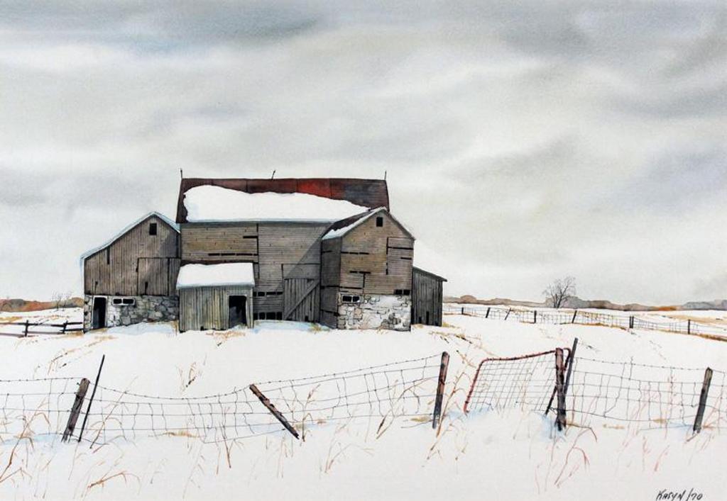 John Kasyn (1926-2008) - Old Barn In Winter; 1970