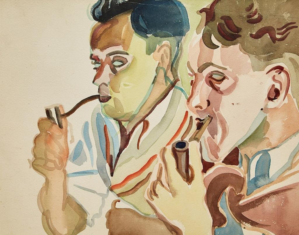 Pegi Margaret Kathleen Nicol MacLeod (1904-1949) - Two Pipe Smokers
