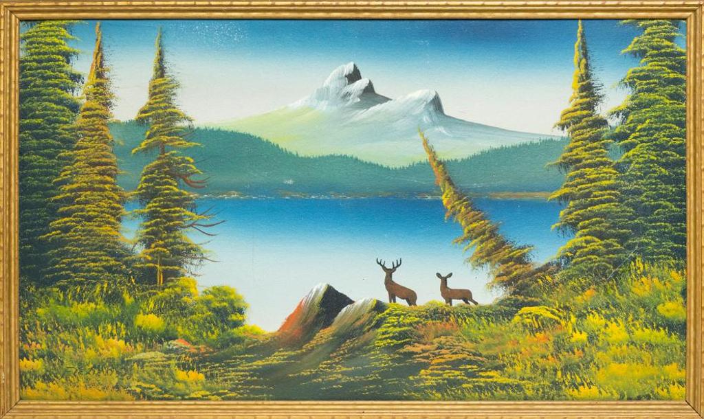 Levine (1918-1974) - Untitled - Lake With Elk