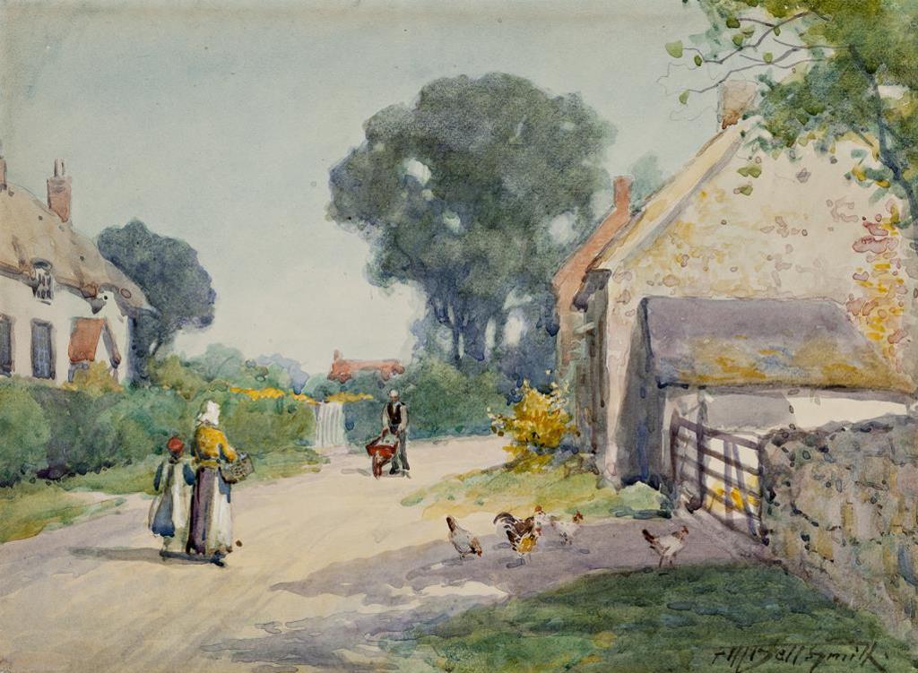 Frederic Martlett Bell-Smith (1846-1923) - Activity on a Town Lane