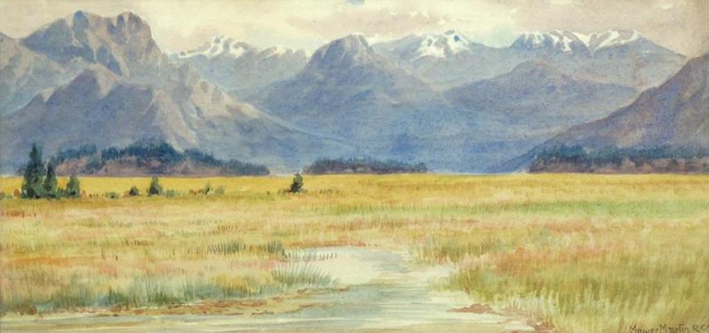 Thomas Mower Martin (1838-1934) - Snow Capped Peaks Beyond The Valley