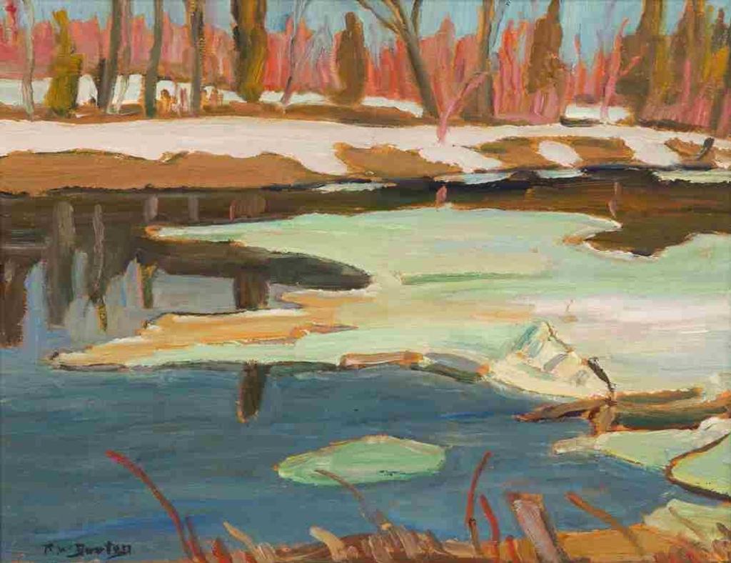 Ralph Wallace Burton (1905-1983) - Ice on the Jock River, Ont. (1975)