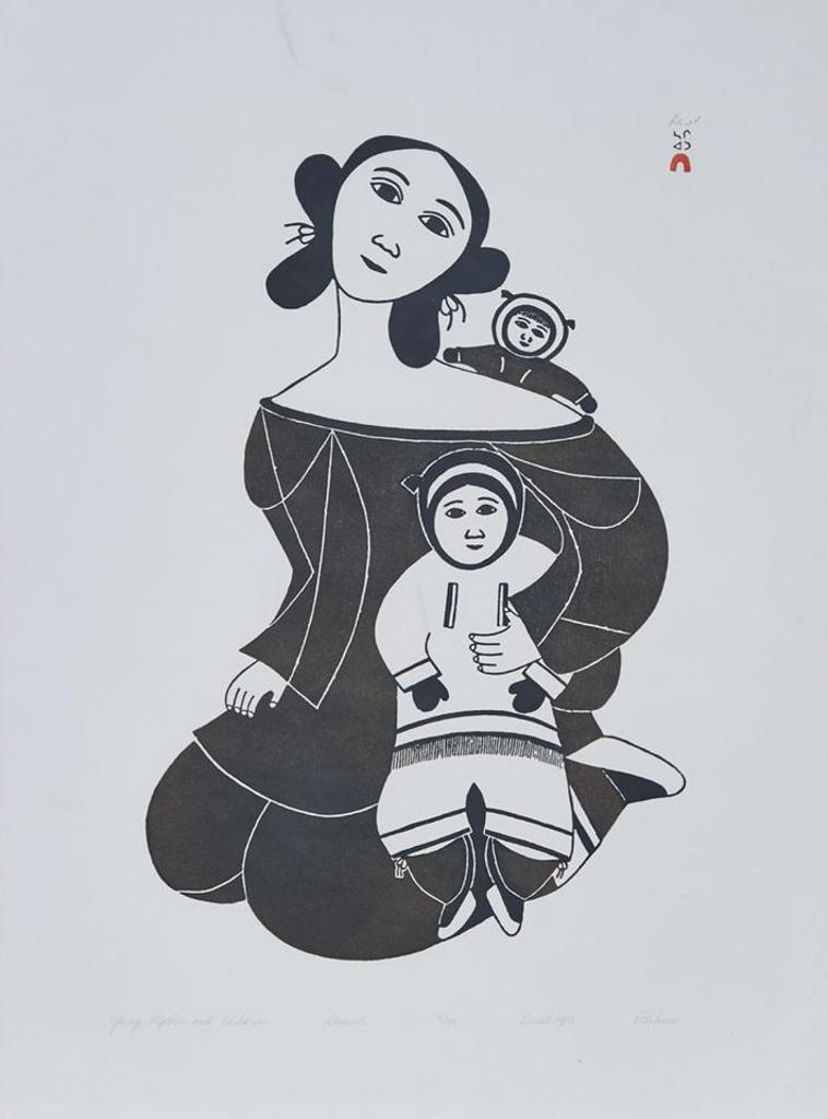 Pitaloosie Saila (1942-2021) - Young Mother And Children