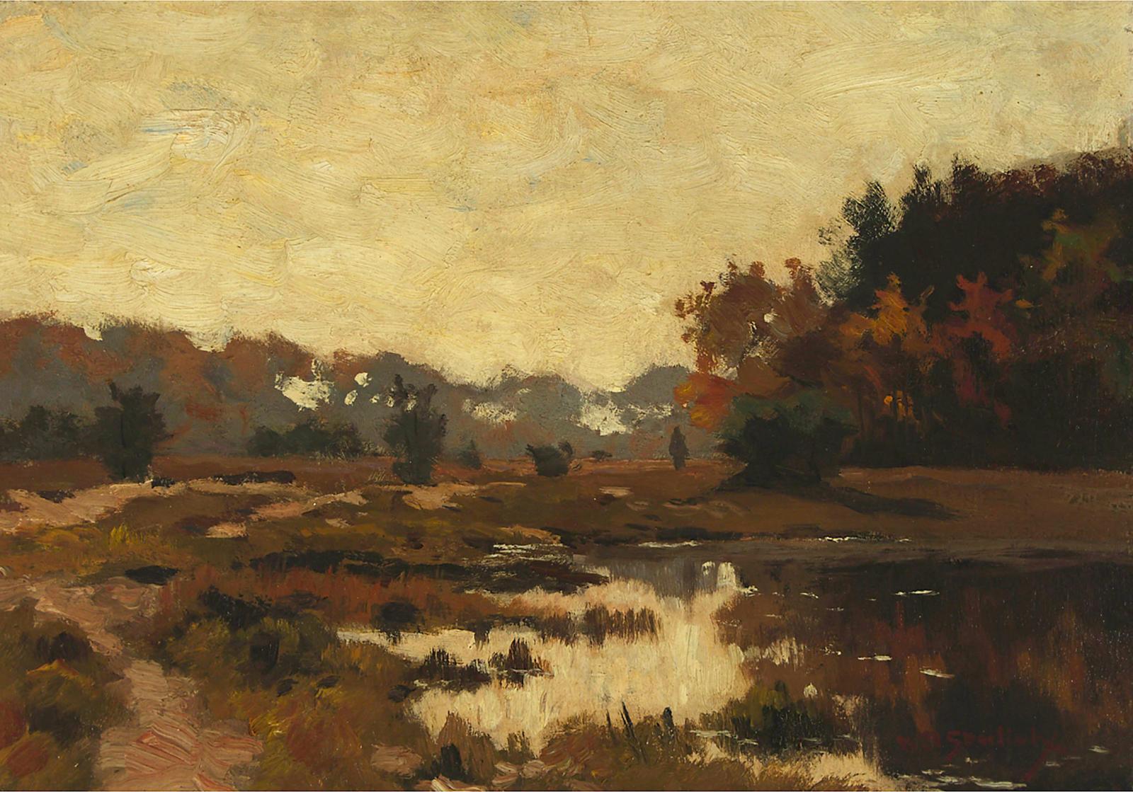 Willem Steelink (1856-1928) - Figure In A Polder Landscape In Fall