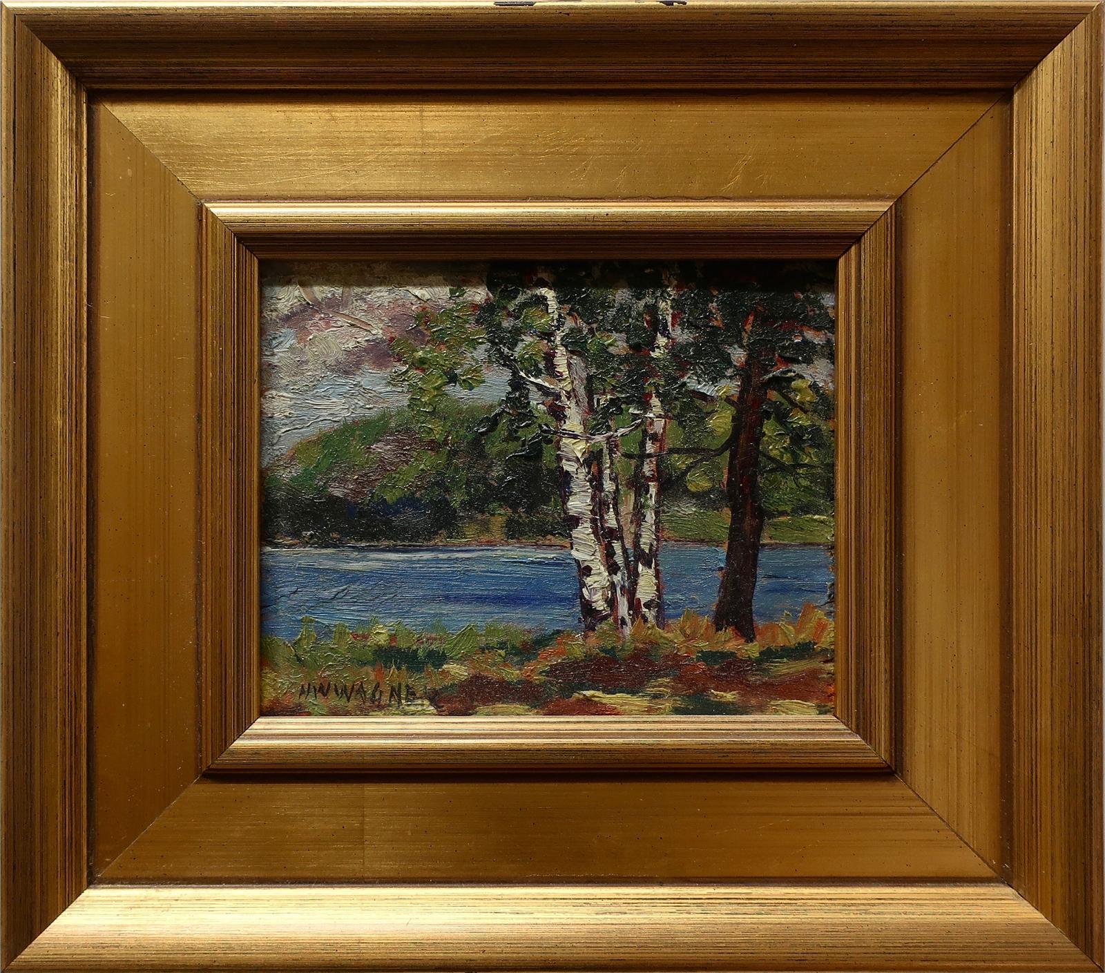 Herbert William Wagner (1889-1948) - Lake Scene With Birches