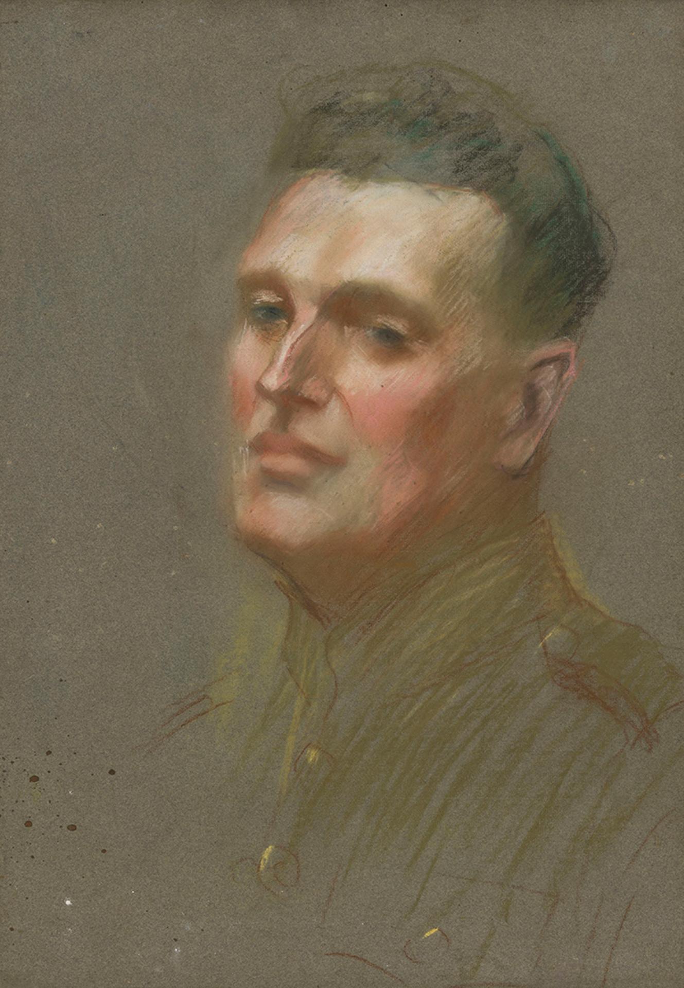 Mary Ritter Hamilton (1873-1954) - Portrait Sketch of a Canadian Sergeant Still in Écurie, France