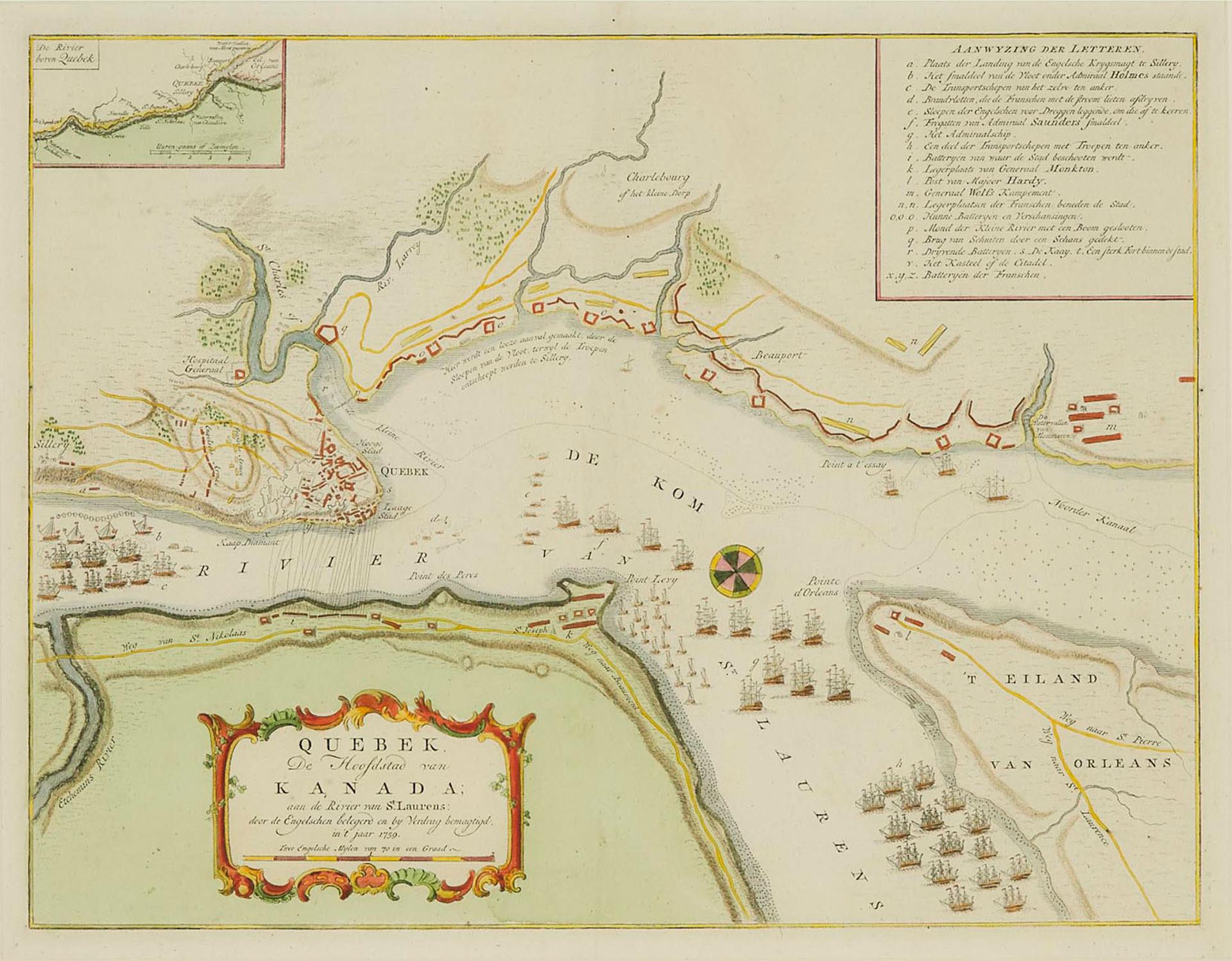 Isaak Tirion (1705-1765) - Quebek De Hoofdstad Van Kanada Aan De Rivier Van St. Laurens