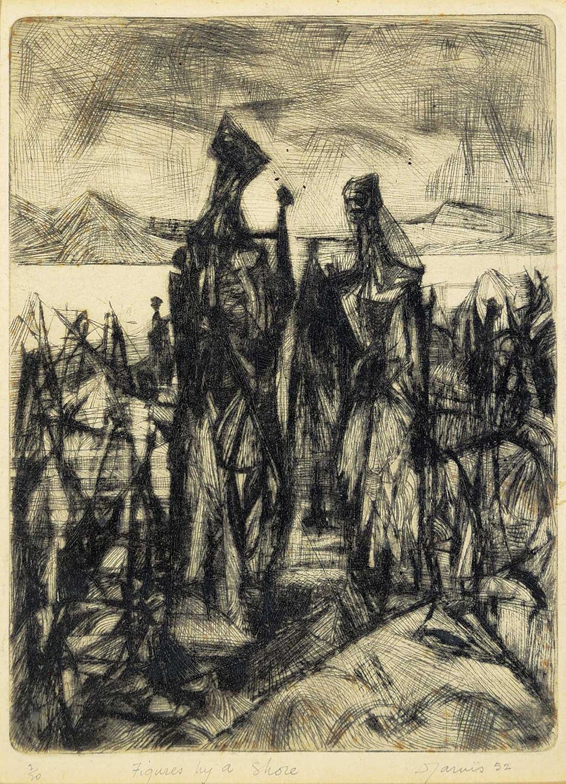 Donald Alvin Jarvis (1923-2001) - Figures by a Shore  #2/20