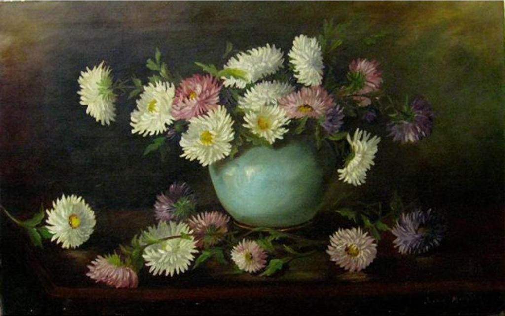 Jennie Macnider - Flowers In A Blue Vase