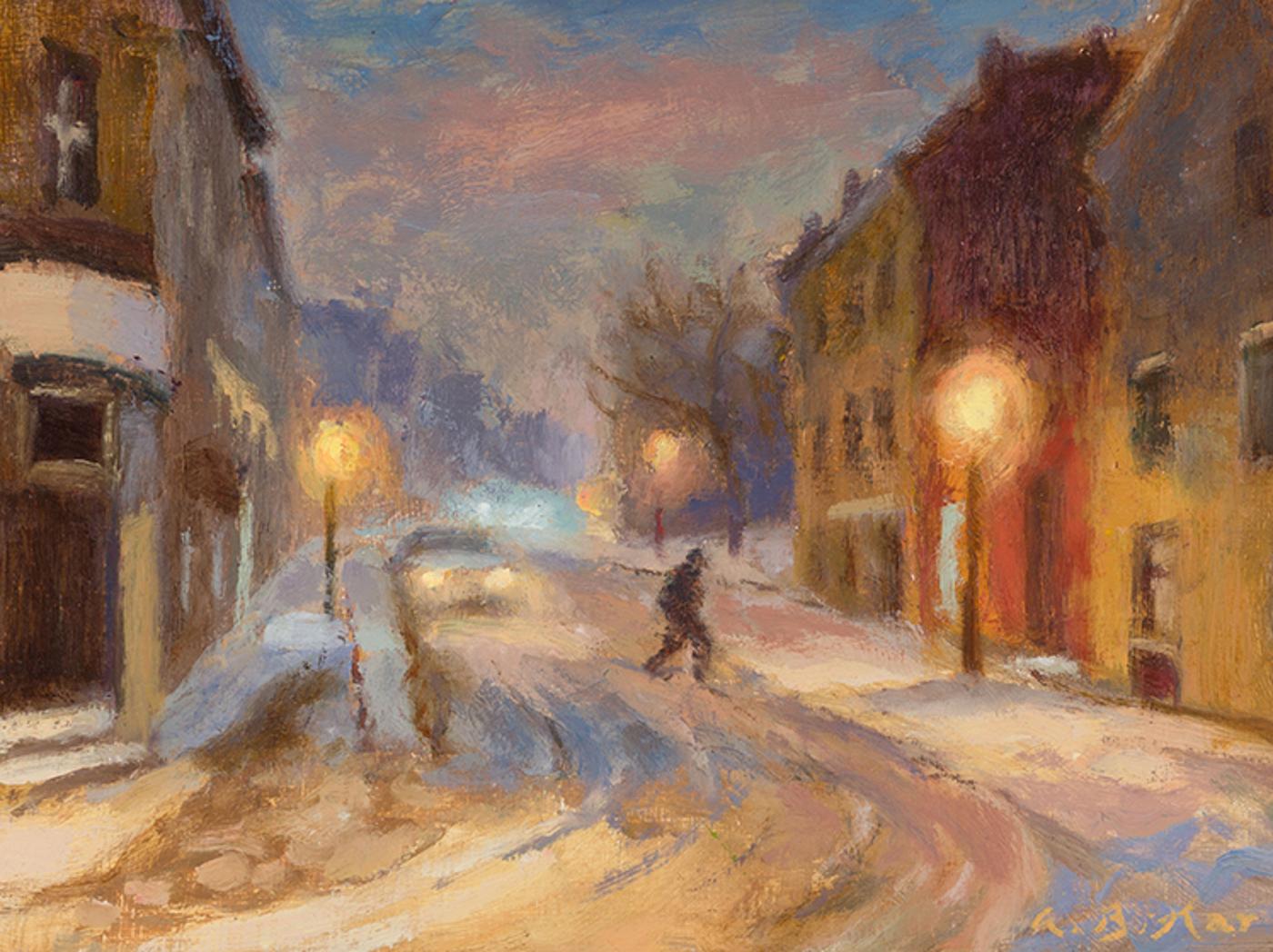 Antoine Bittar (1957) - Winter in Old Montreal