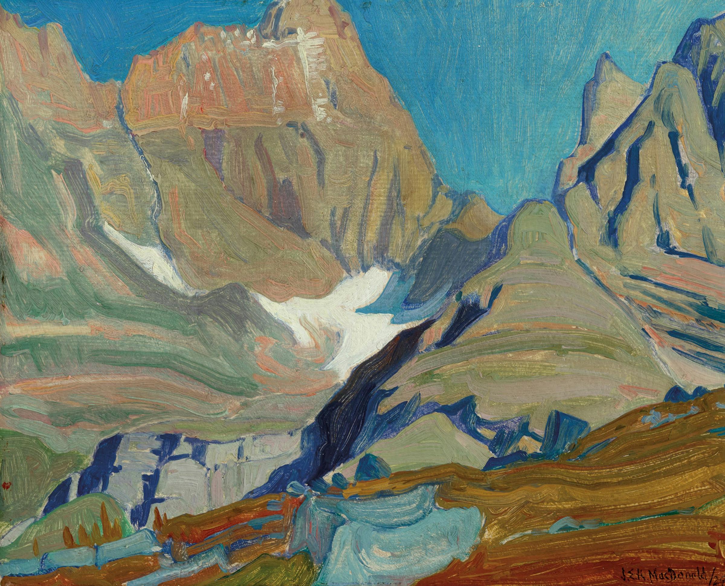 James Edward Hervey (J.E.H.) MacDonald (1873-1932) - Mt. Hungabee, from Odaray Bench, 1929