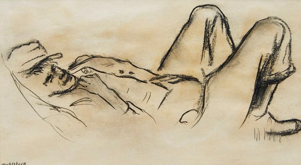 Louis Muhlstock (1904-2001) - Reclining Figure; Portrait of a Man