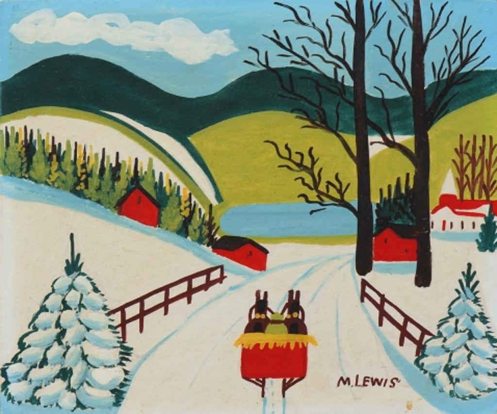 Maud Kathleen Lewis (1903-1970) - Red Sleigh in Winter