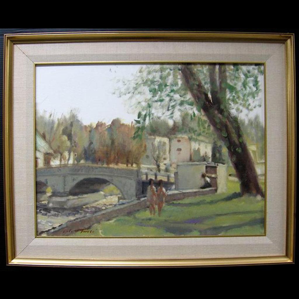 Corbett Moffat Gray (1913-1991) - Figures By Bridge (Elora, Ont.)