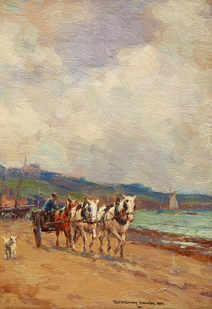 Farquhar Mcgillivray Strachan Stewart Knowles (1859-1932) - Untitled (Horses and Cart on the Beach)