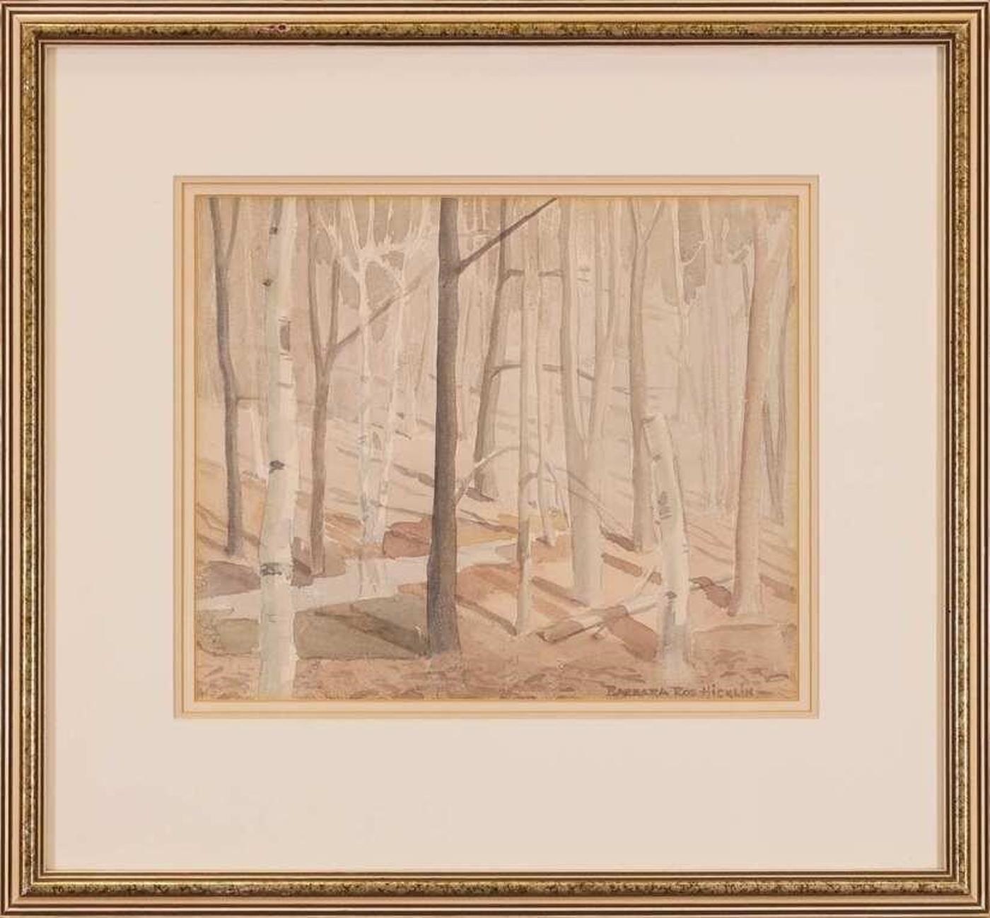 Barbara Roe Hicklin (1918-2010) - Untitled, Forest Interior, Winter Trees