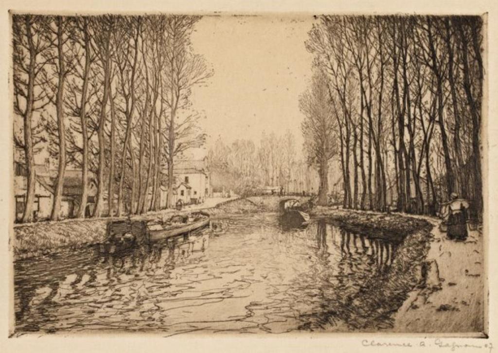 Clarence Alphonse Gagnon (1881-1942) - Canal du Loing, Moret