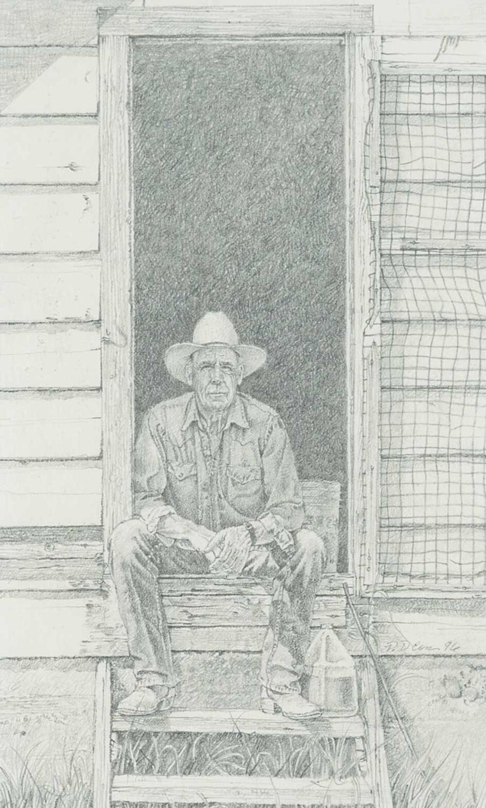 Patrick Douglass Cox (1953) - Untitled - Sitting on the Doorstep