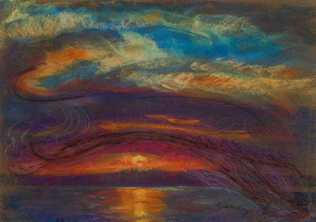 Phillip Henry Howard Surrey (1910-1990) - Sunset / Trees (verso)