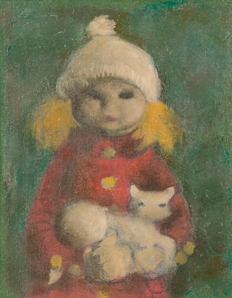 William Arthur Winter (1909-1996) - Young Girl with Cat