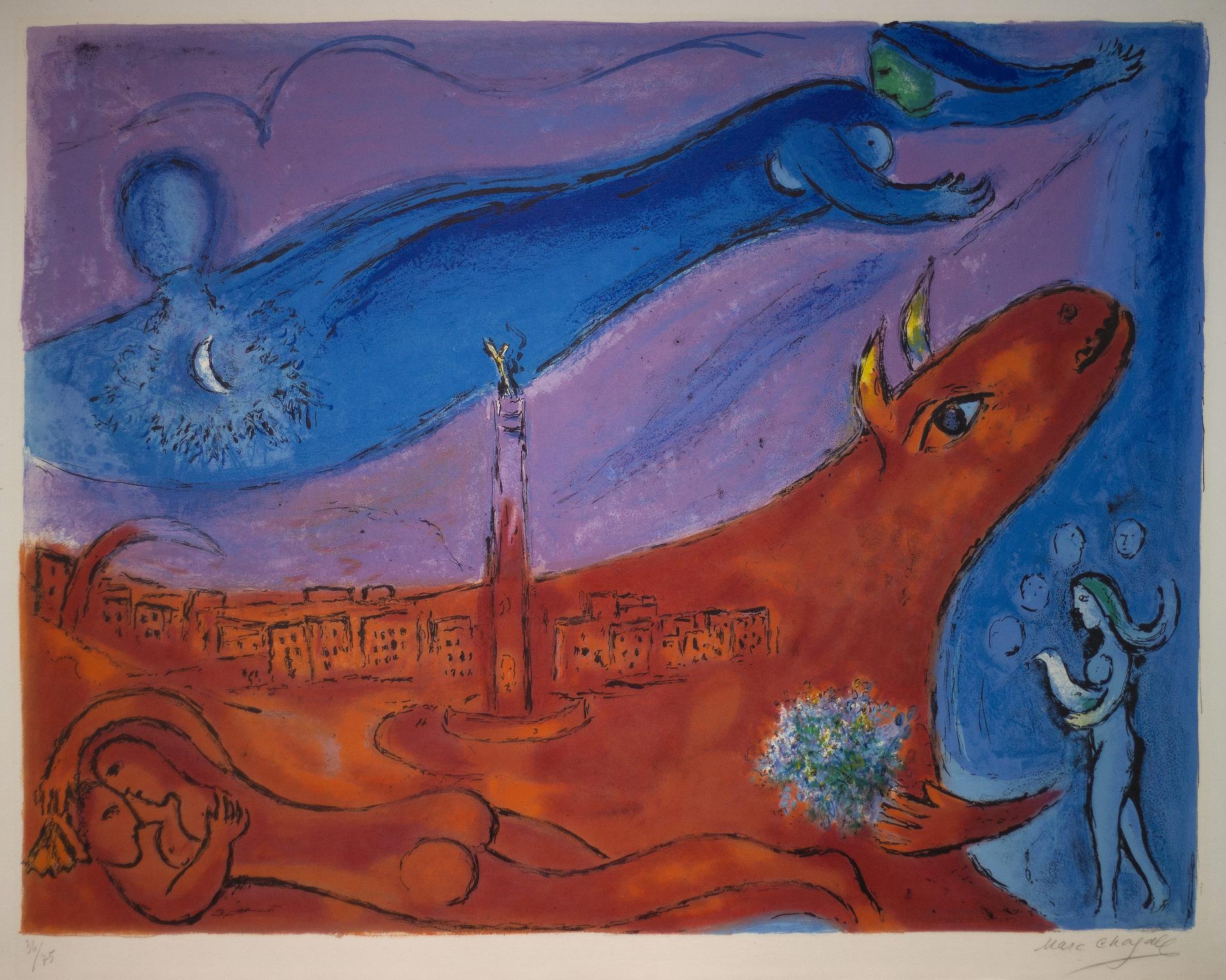 Marc Chagall (1887-1985) - La Bastille, 1954