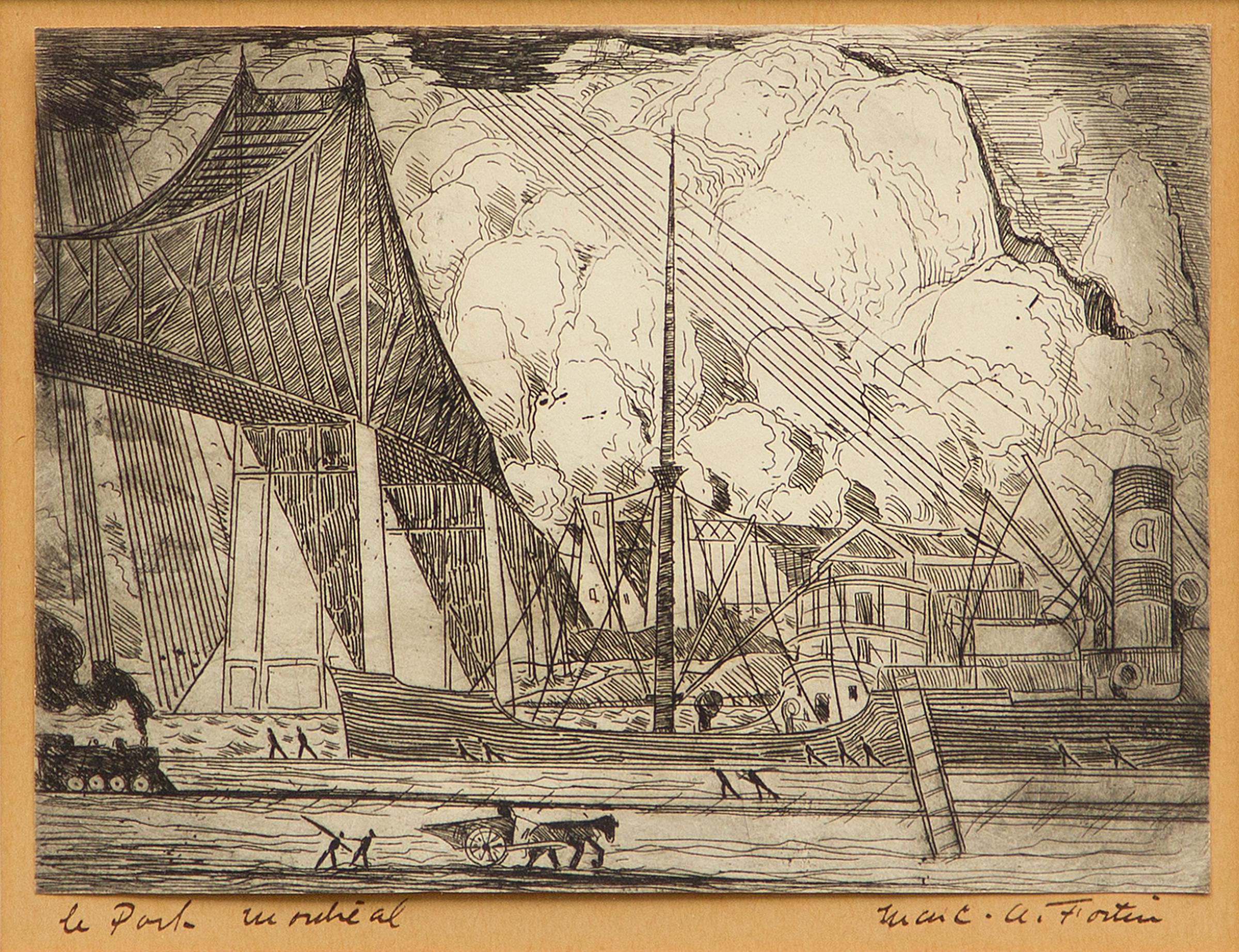 Marc-Aurèle Fortin (1888-1970) - Le port de Montréal, c. 1940