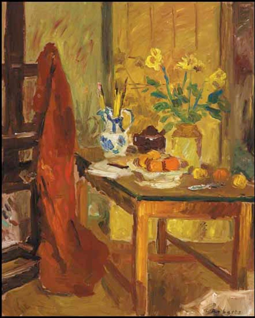 William Goodridge Roberts (1921-2001) - Oranges, Daffodils and Easel