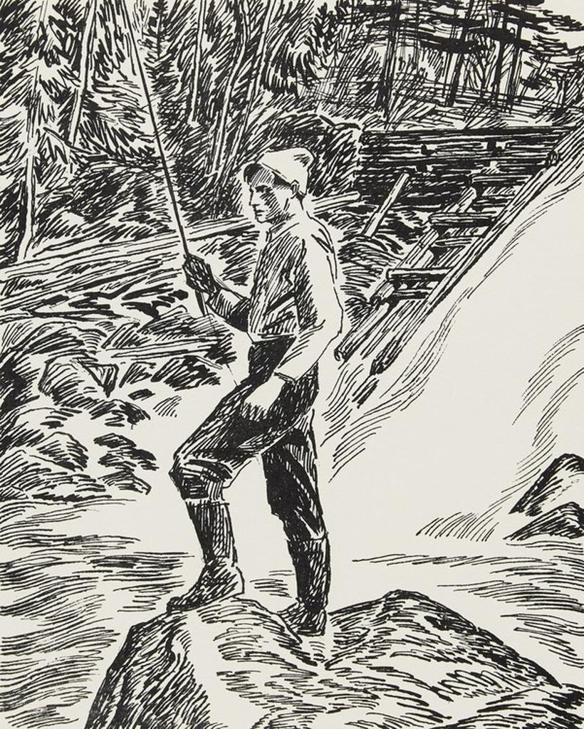 Thoreau MacDonald (1901-1989) - Tom Thomson (drawn by T.M. from a photo by L.S.H.)