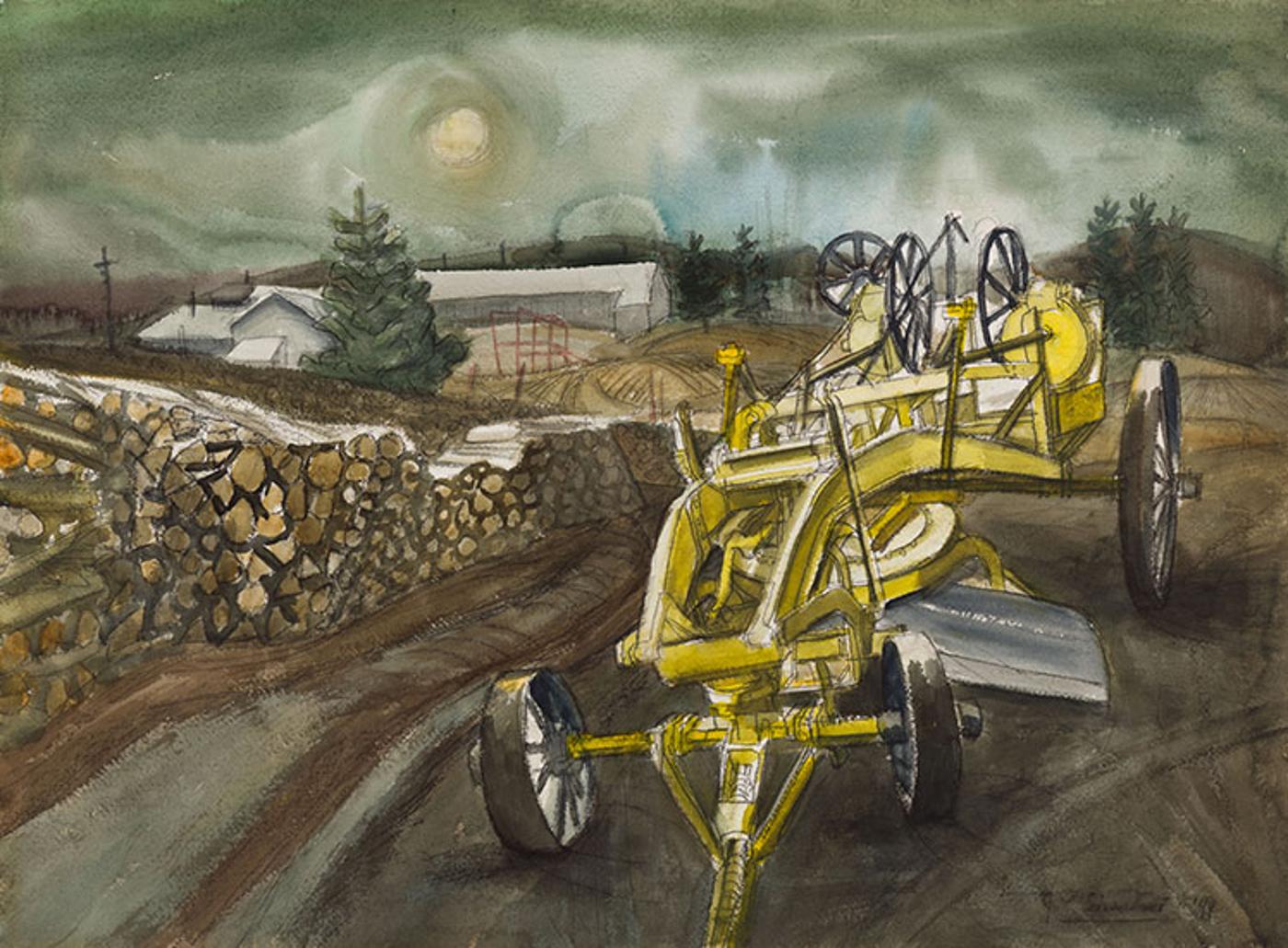 Jack Leaonard Shadbolt (1909-1998) - Road Grader, Petawawa Ont.