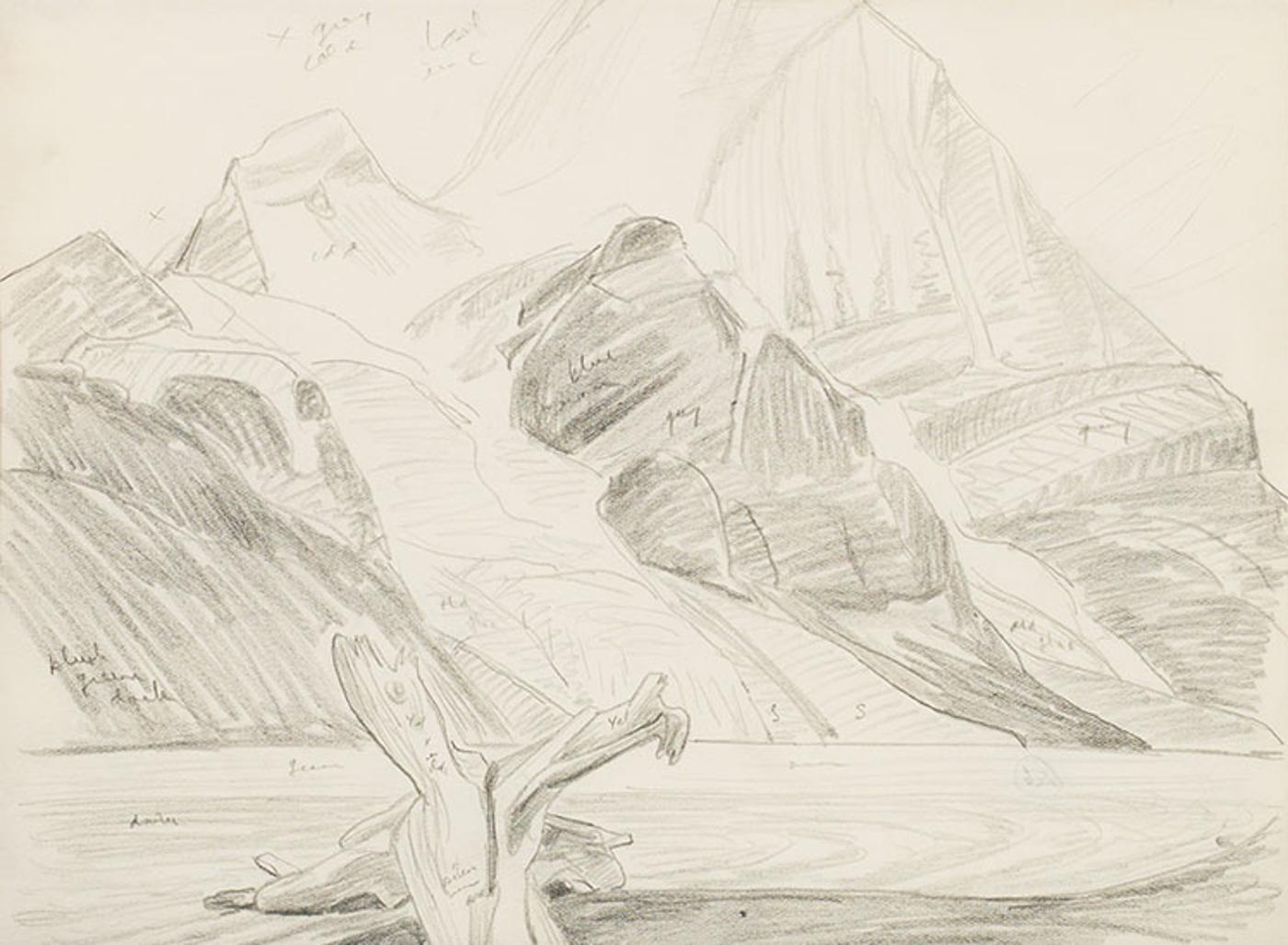 Lawren Stewart Harris (1885-1970) - Study for Mount Robson From Berg Lake