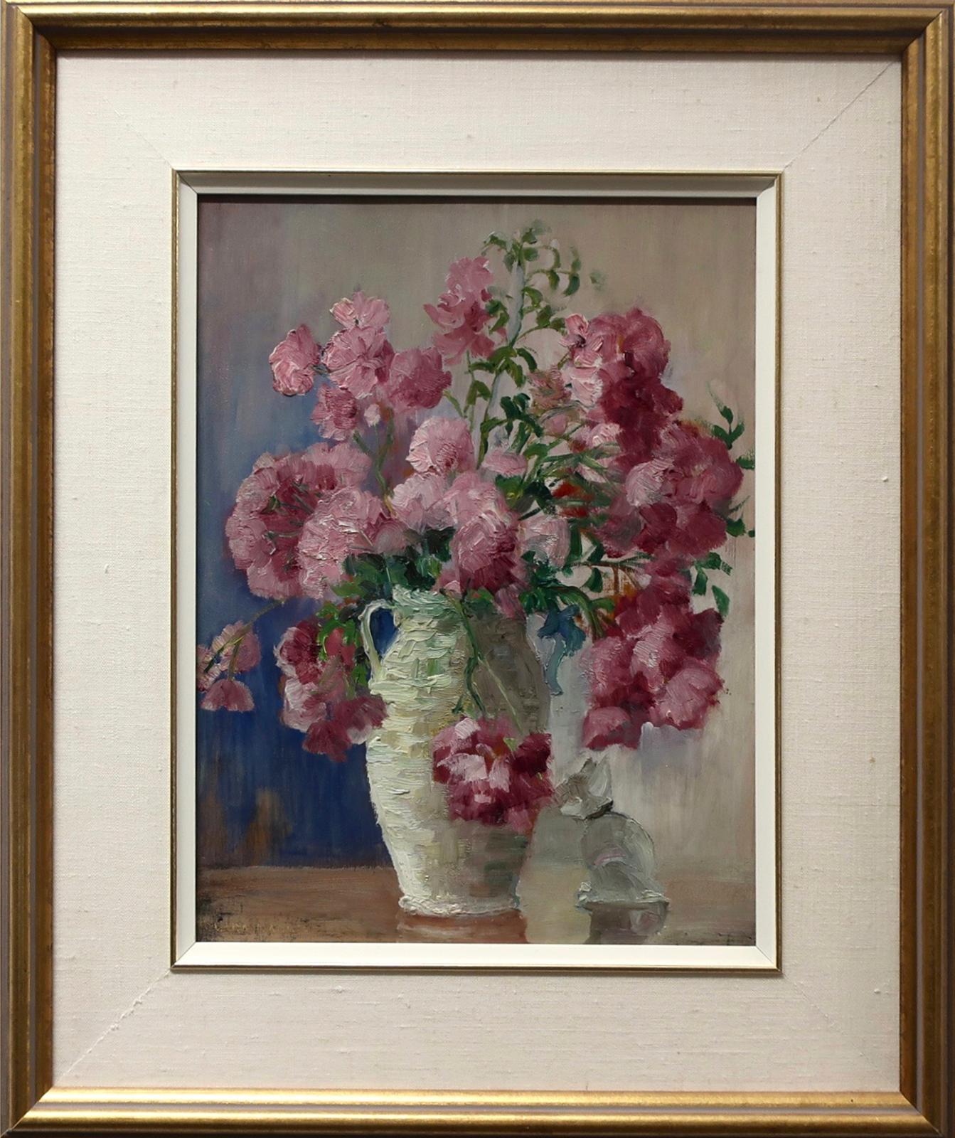 Clara Isabella Harris (1887-1975) - Pink Flowers In A White Vase