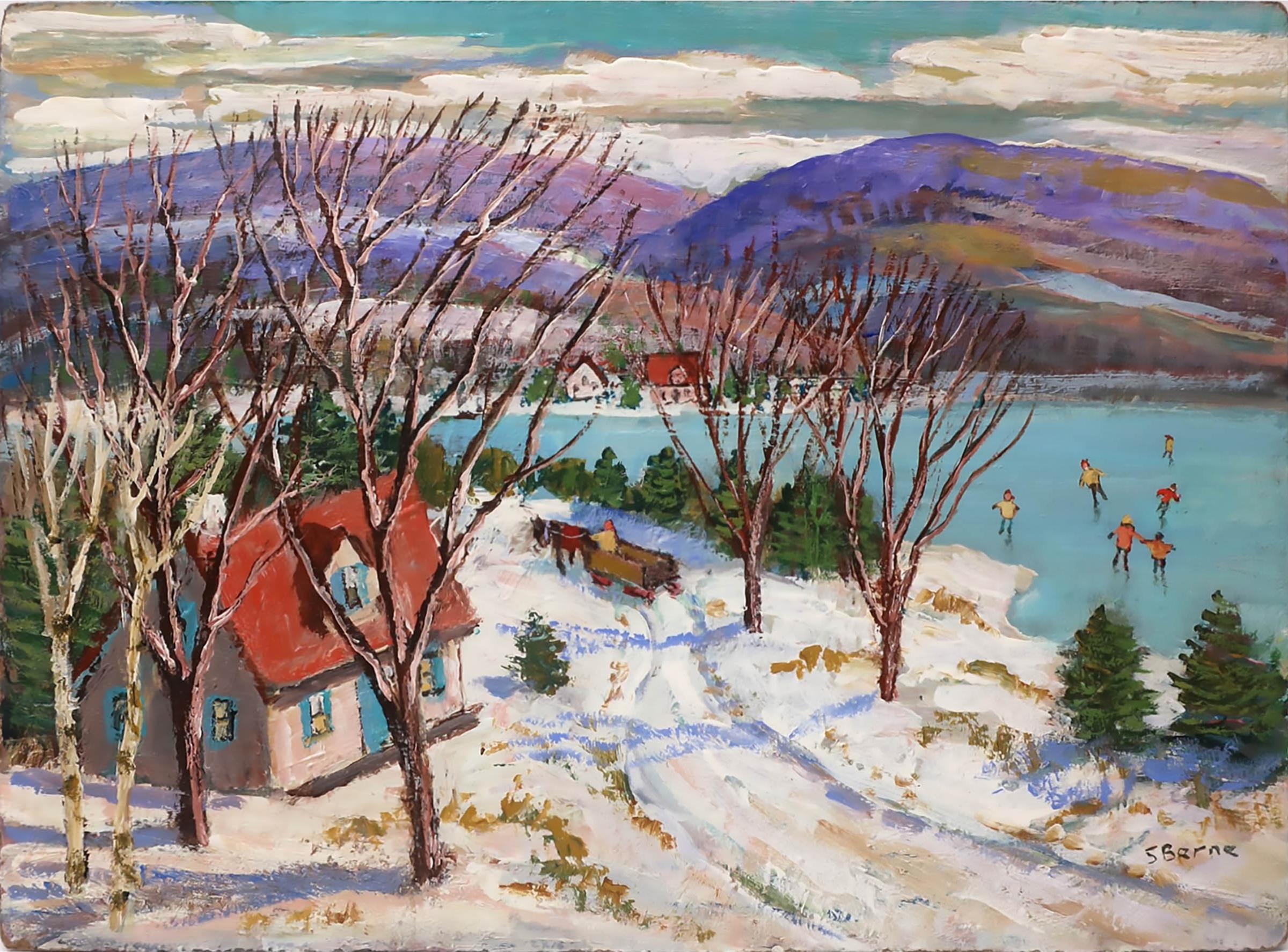 Sydney Martin Berne (1921-2013) - Les Patineurs, Ste-Marguerite, Lac Echo - Quebec