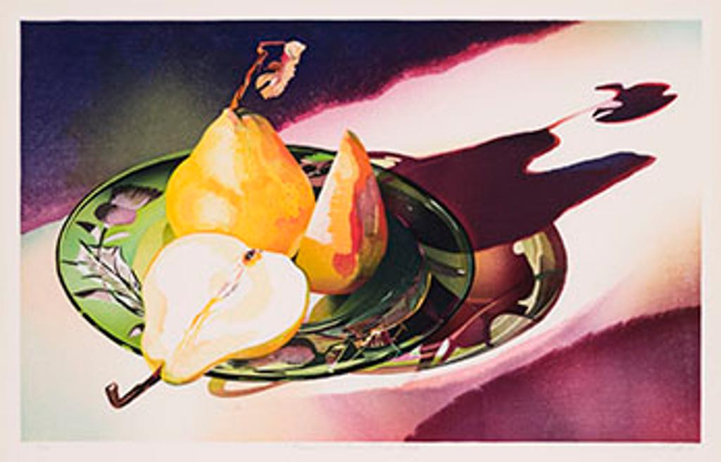 Mary Frances West Pratt (1935-2018) - Pears on a Green Glass Plate