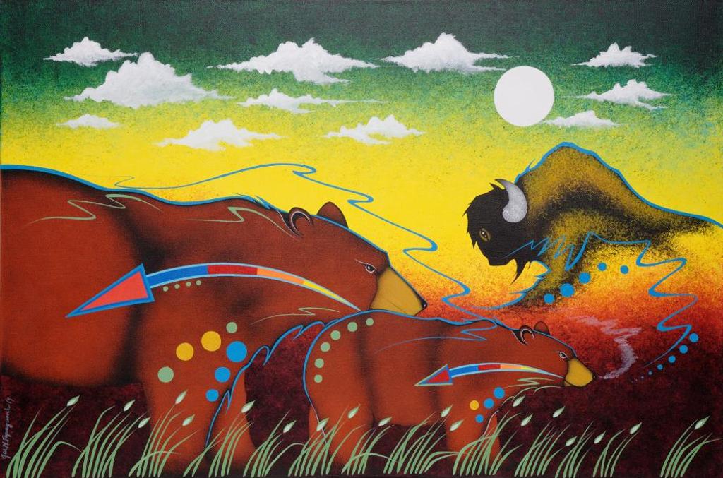 Joe M. Tapaquon - Untitled - Bear and Bison