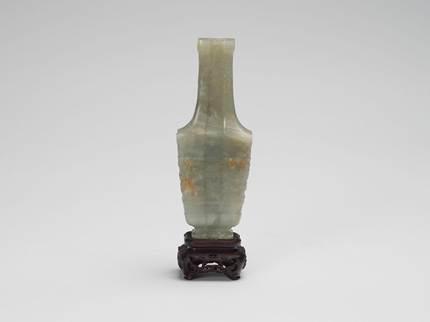 Chinese Art - A Chinese Mottled Celadon Jade Vase, 17th/18th Century