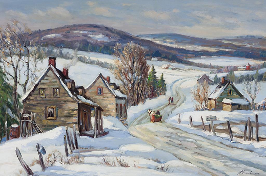 Joseph Giunta (1911-2001) - Winter in the Laurentians, St. Sauveur