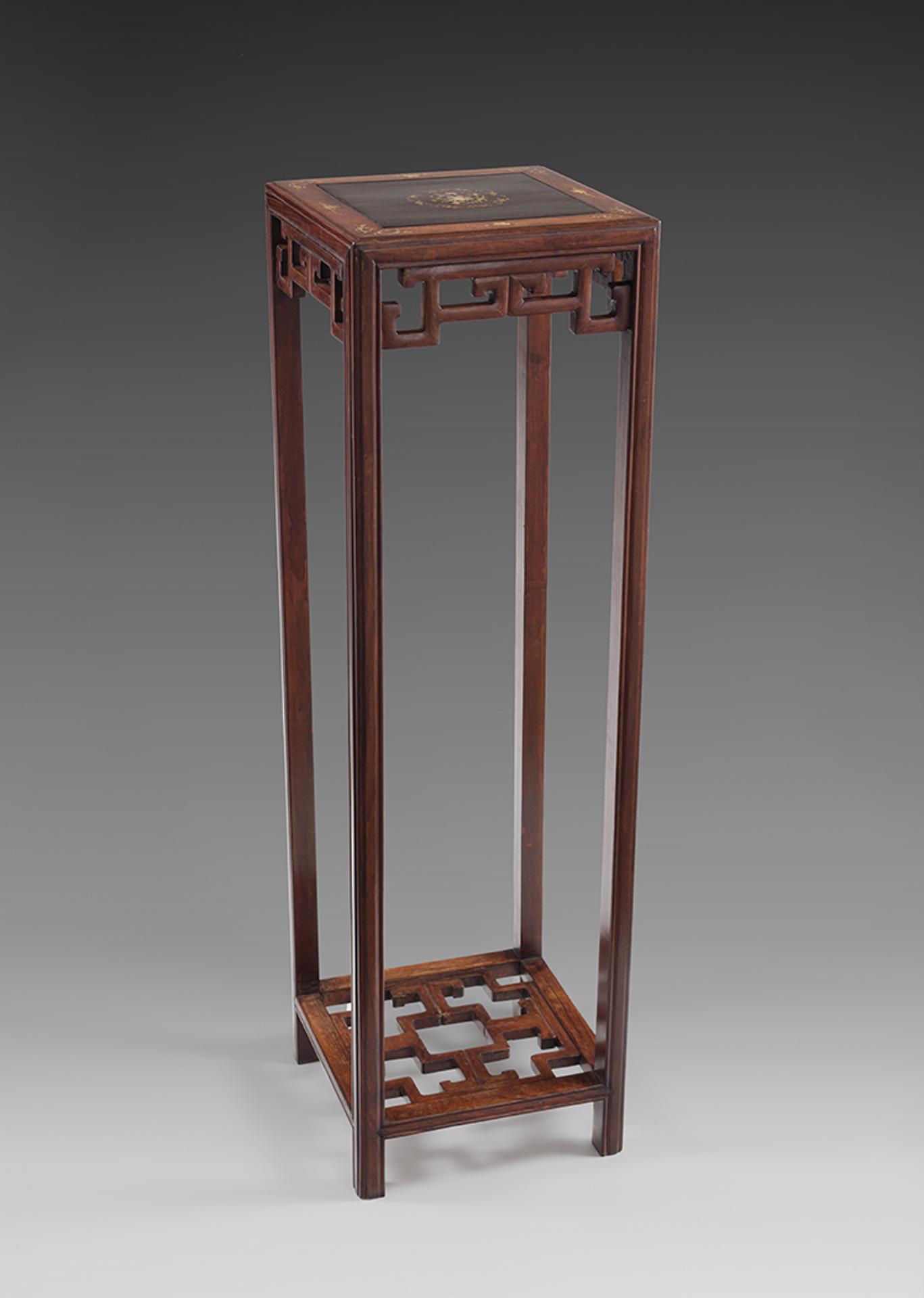 Chinese Art - Chinese Rosewood and Mother-of-Pearl Inlay Plant Stand, Republican Period, circa 1925