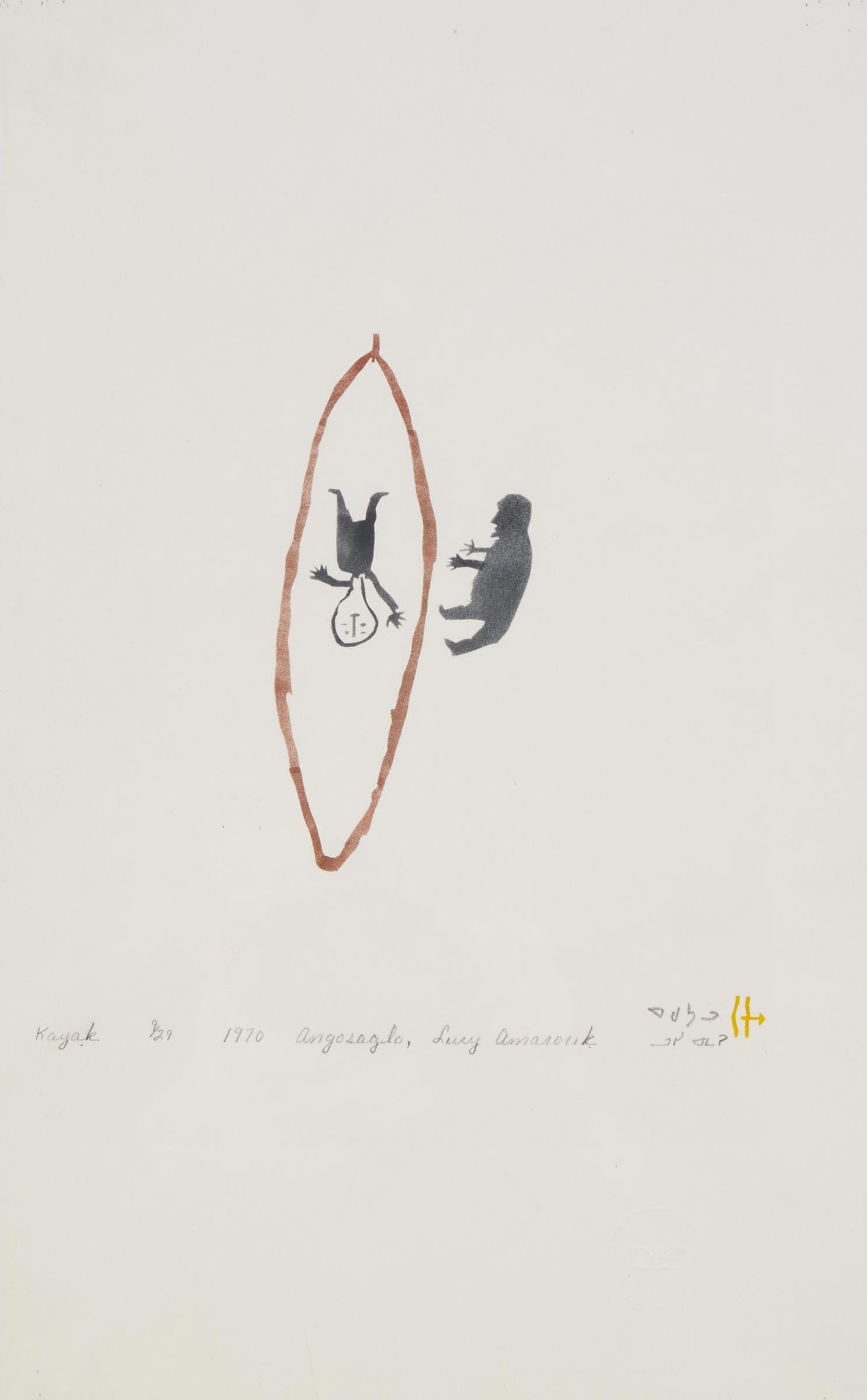 Luke H.Amitnaaq Anguhadluq (1895-1982) - KAYAK, 1970
