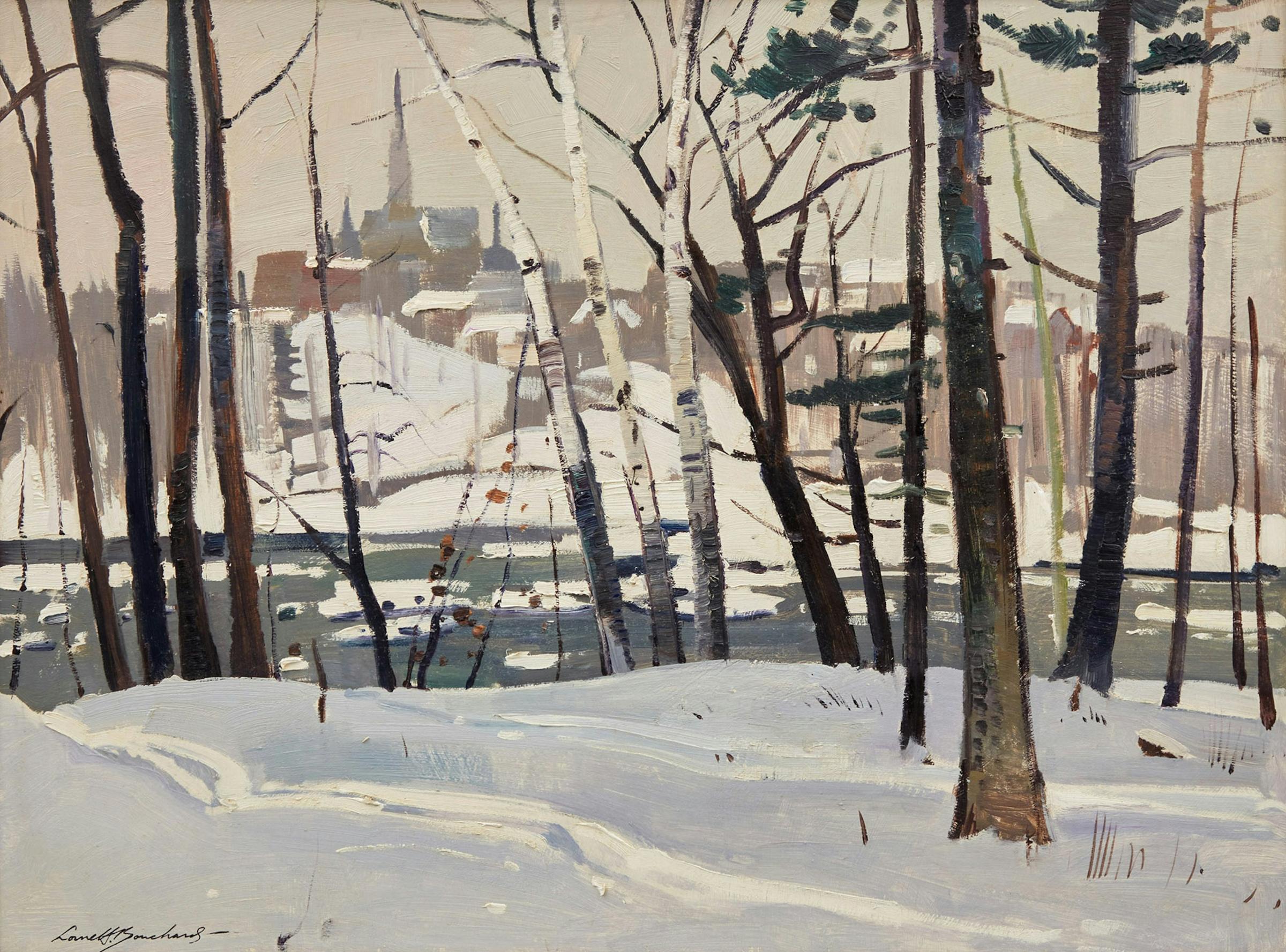 George Lorne Holland Bouchard (1913-1978) - Looking Across to Drummondville, P.Q. (Eastern Townships)