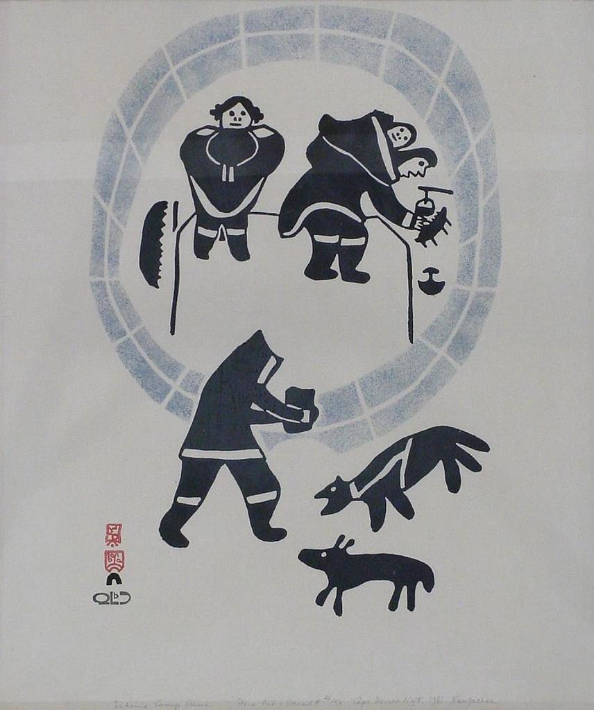 Napatchie Pootoogook (1938-2002) - Eskimo Camp Scene