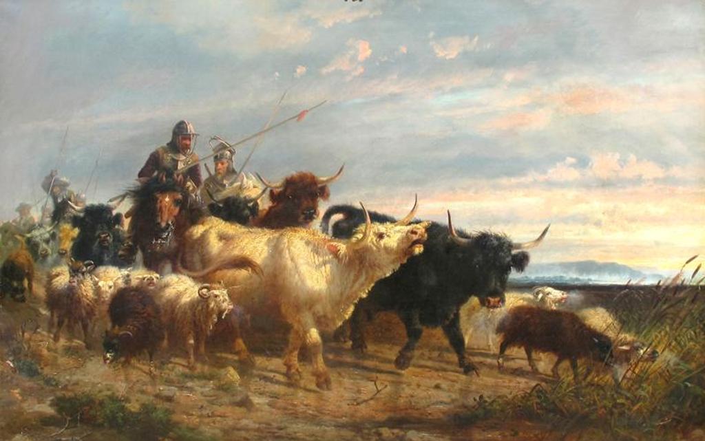 Richard Beavis (1824-1896) - Daybreak, The Return Of The Scottish Raiders; 186?