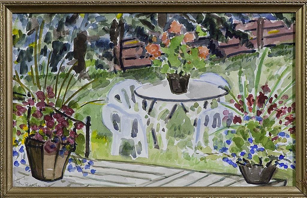 Marge Berry (1919-2005) - Untitled - Untitled (Table and Chairs on Lawn)