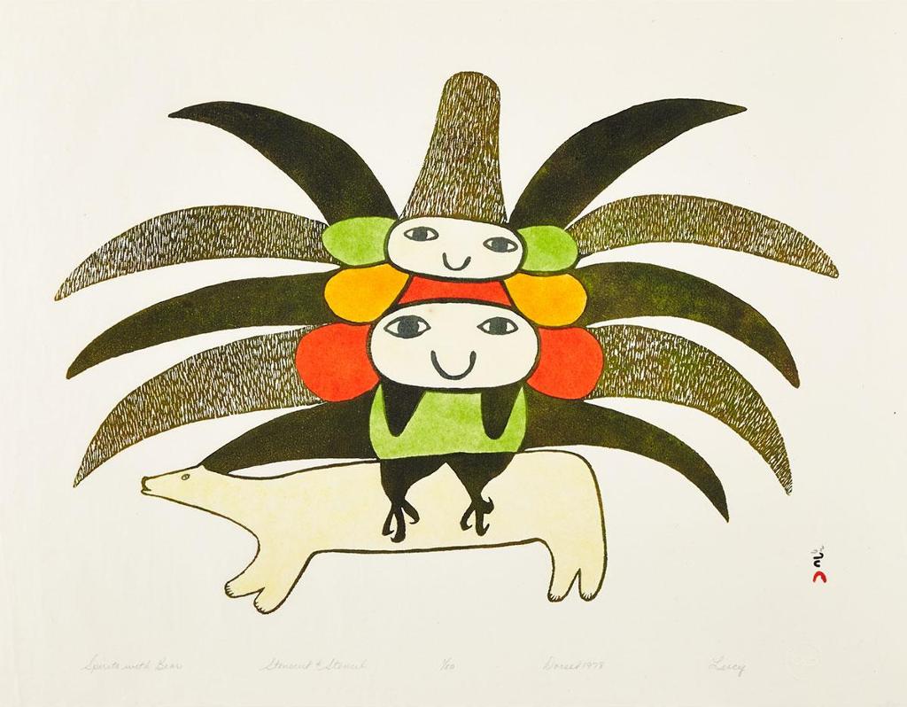 Lucy Qinnuayuak (1915-1982) - Spirits With Bears