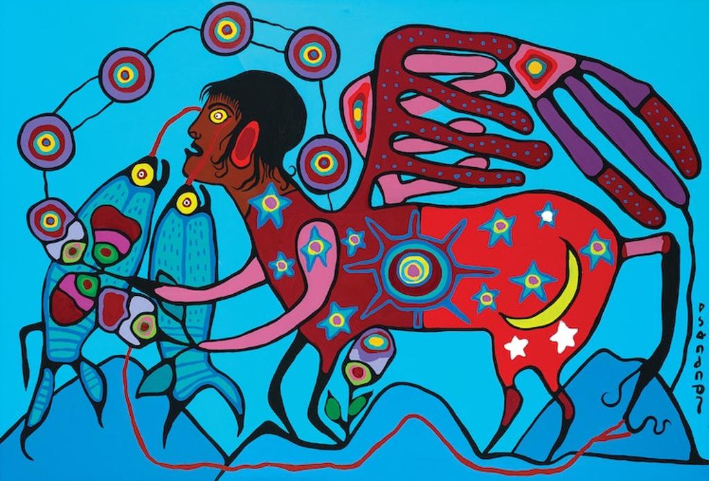 Norval H. Morrisseau (1931-2007) - Walking on the Summit