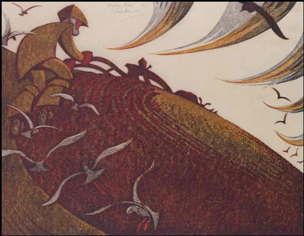 Sybil Andrews (1898-1992) - Ploughing Pasture
