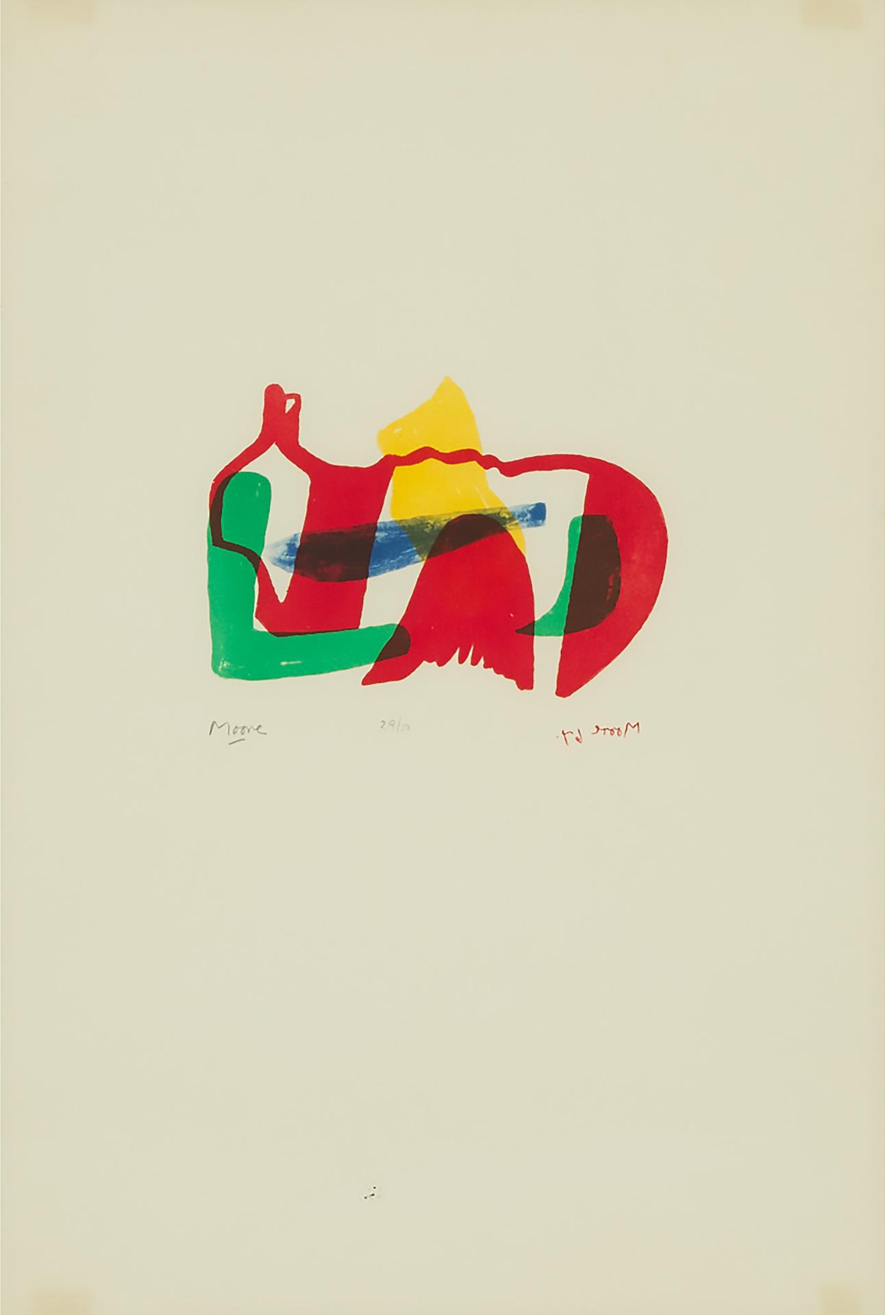 Henry Spencer Moore (1898-1986) - Multicoloured Reclining Figure, 1967 [cramer, 99]
